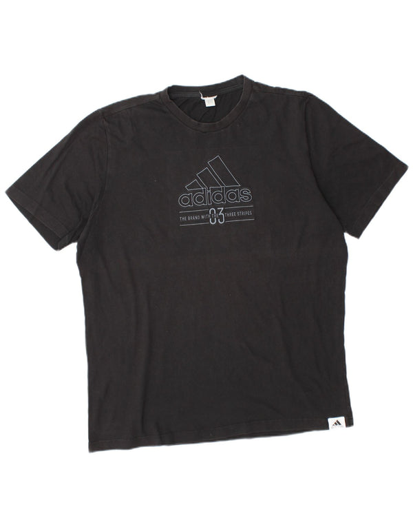 Ανδρικό γραφικό μπλουζάκι ADIDAS Top Large Μαύρο