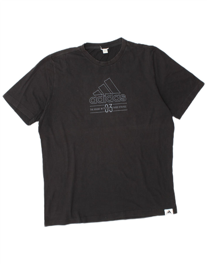 Ανδρικό γραφικό μπλουζάκι ADIDAS Top Large Μαύρο