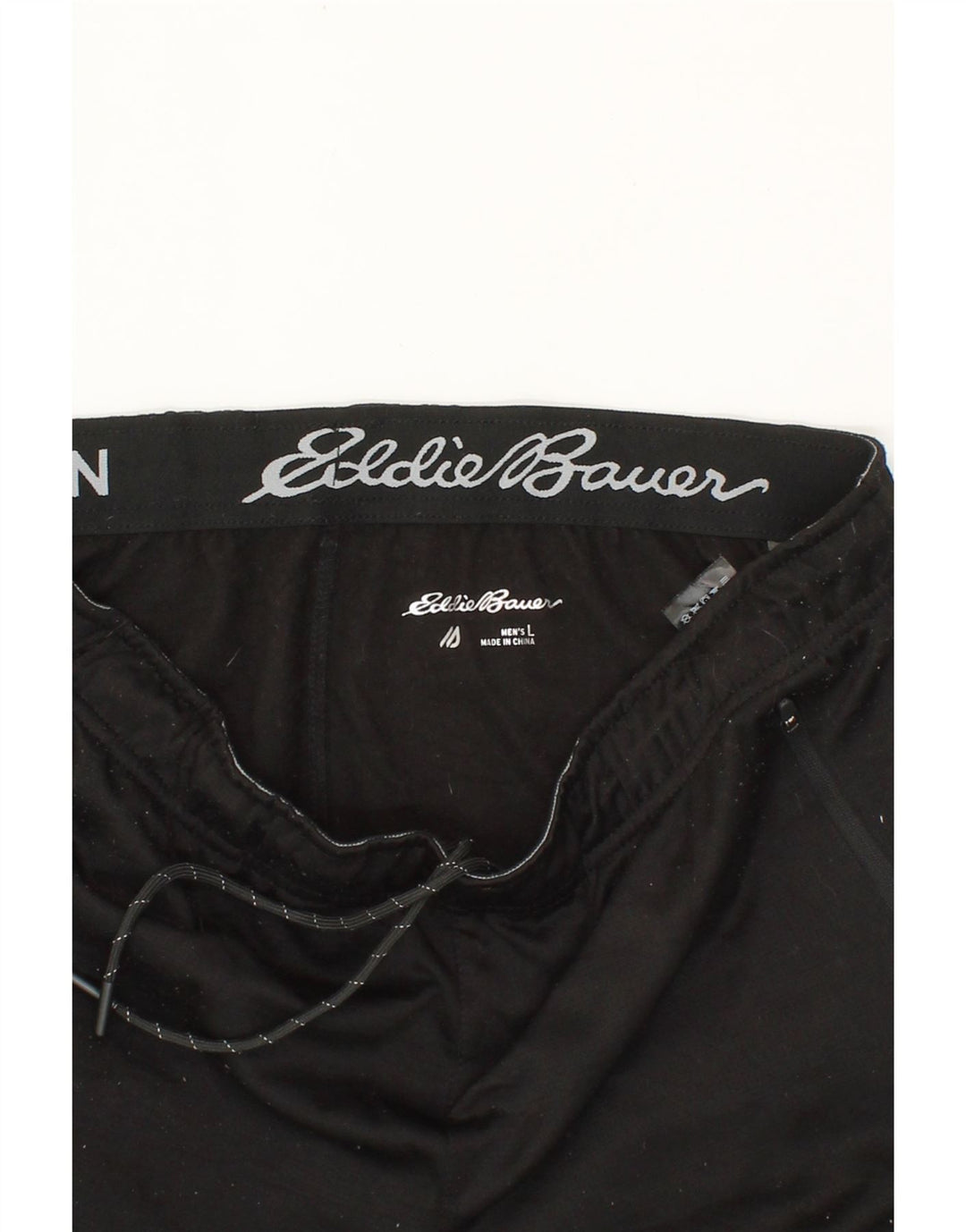 EDDIE BAUER Mens Tracksuit Trousers Joggers Large  Black Polyester Vintage Eddie Bauer and Second-Hand Eddie Bauer from Messina Hembry 
