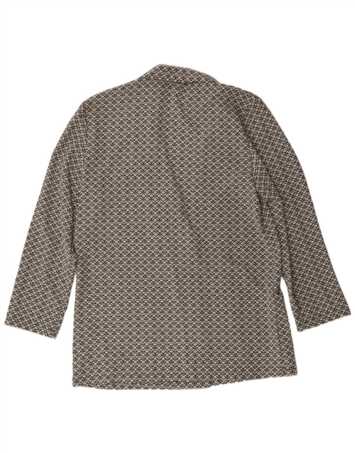 ST MICHAEL Womens Abstract Pattern 2 Button Blazer Jacket UK 14 Large Grey