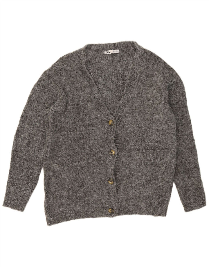 Zara Γυναικείο πουλόβερ ζακέτα oversized UK 10 Small Grey