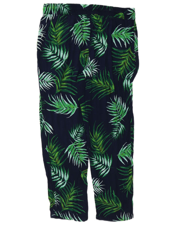 Γυναικεία Casual Παντελόνια Marks & Spencer UK 14 Large W34 L28 Navy Blue Floral