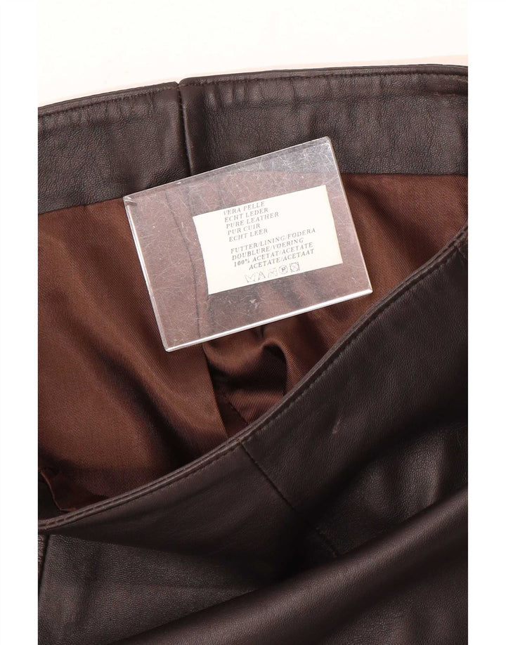 Vintage Γυναικεία Μίνι Δερμάτινη Φούστα IT 40 Small W28 Μαύρη