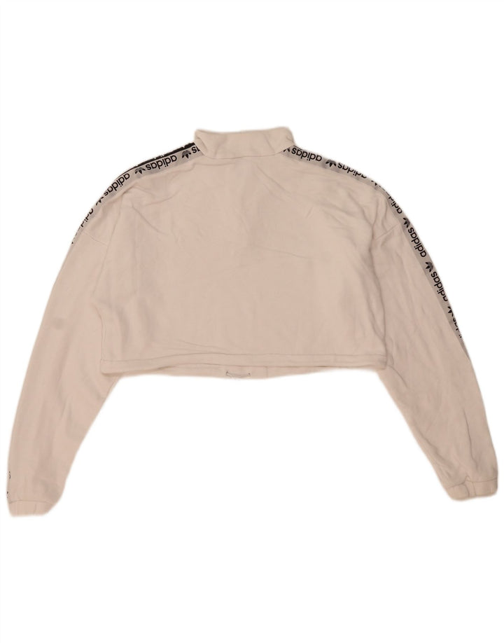 Γυναικεία φούτερ Adidas Oversized Graphic Crop Jumper UK 12 Medium White