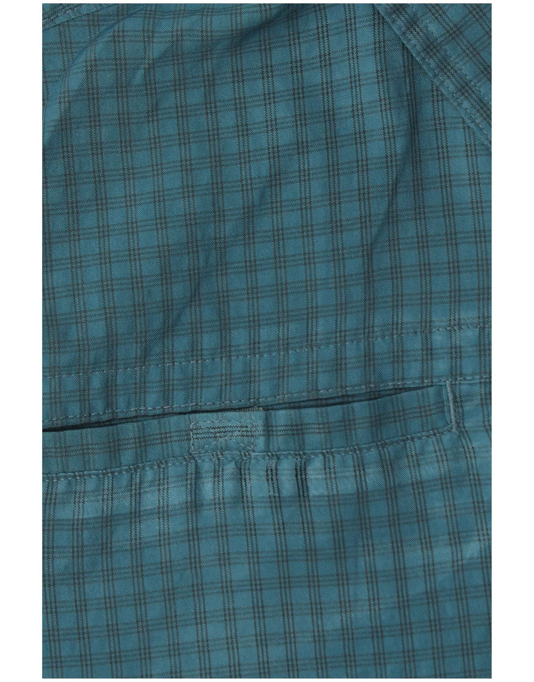 EDDIE BAUER Ανδρικό κοντομάνικο πουκάμισο από μεσαίο μπλε Gingham Polyester