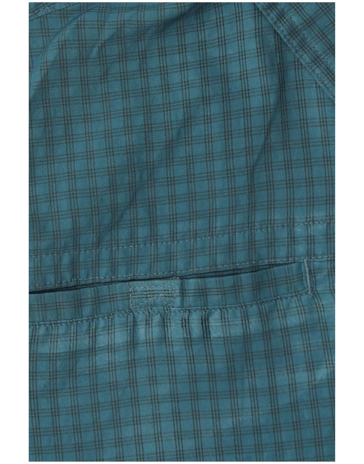 EDDIE BAUER Ανδρικό κοντομάνικο πουκάμισο από μεσαίο μπλε Gingham Polyester