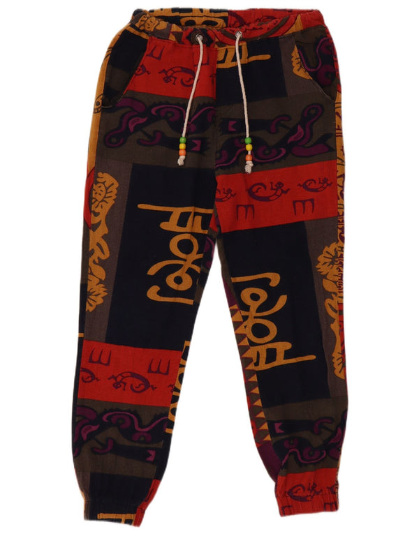 VINTAGE Girls Casual Παντελόνι 15-16 ετών 2XL W30 L25 Πολύχρωμο