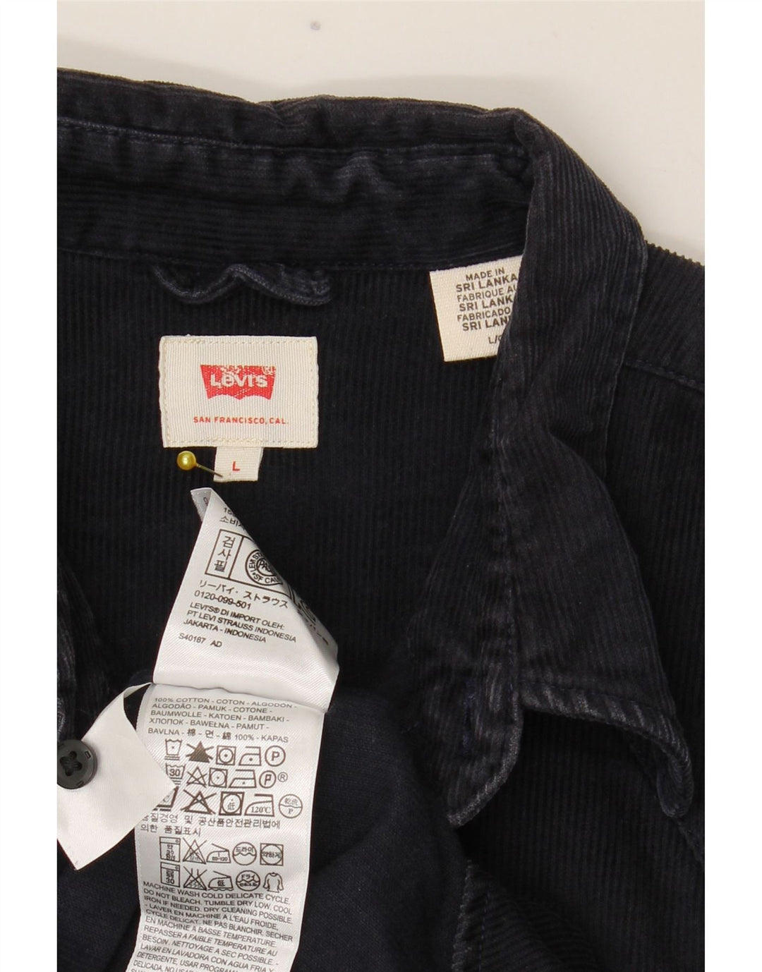Ανδρικό κοτλέ πουκάμισο Levi's μεγάλο navy μπλε βαμβακερό