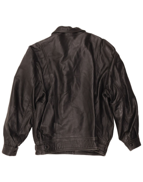 VINTAGE Ανδρικό Δερμάτινο Μπουφάν UK 40 Large Μαύρο