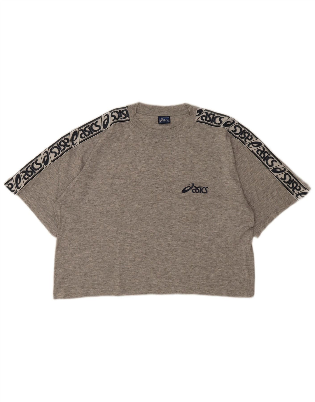 Γυναικείο γραφικό μπλουζάκι Asics Crop Top UK 14 Medium Grey Flecked