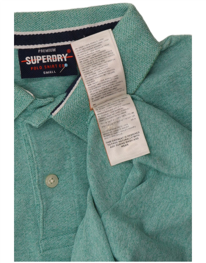 Ανδρικό μπλουζάκι πόλο SUPERDRY Μικρό πράσινο βαμβακερό