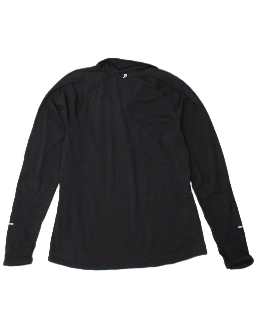 Nike γυναικείο Dri Fit με φερμουάρ με λαιμόκοψη μακρυμάνικο UK 14 μεγάλο μαύρο πολυεστέρα