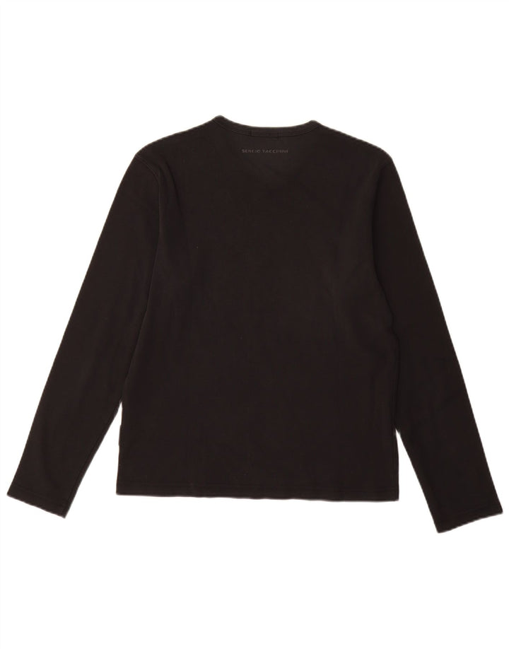 SERGIO TACCHINI Γυναικείο τοπ μακρυμάνικο UK 12 μεσαίο μαύρο βαμβακερό