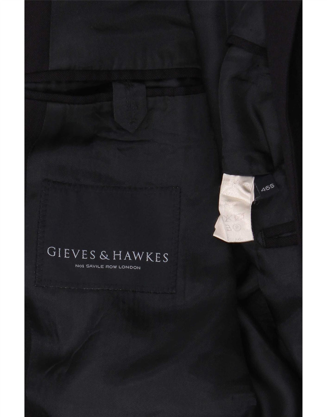 Gieves & Hawkes Ανδρικό σακάκι 2 κουμπιών UK 46 3XL Navy Blue Wool