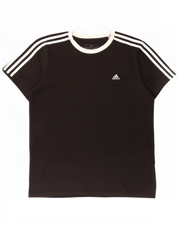 Adidas Γυναικείο T-Shirt Top UK 12/14 μεσαίο μαύρο βαμβακερό