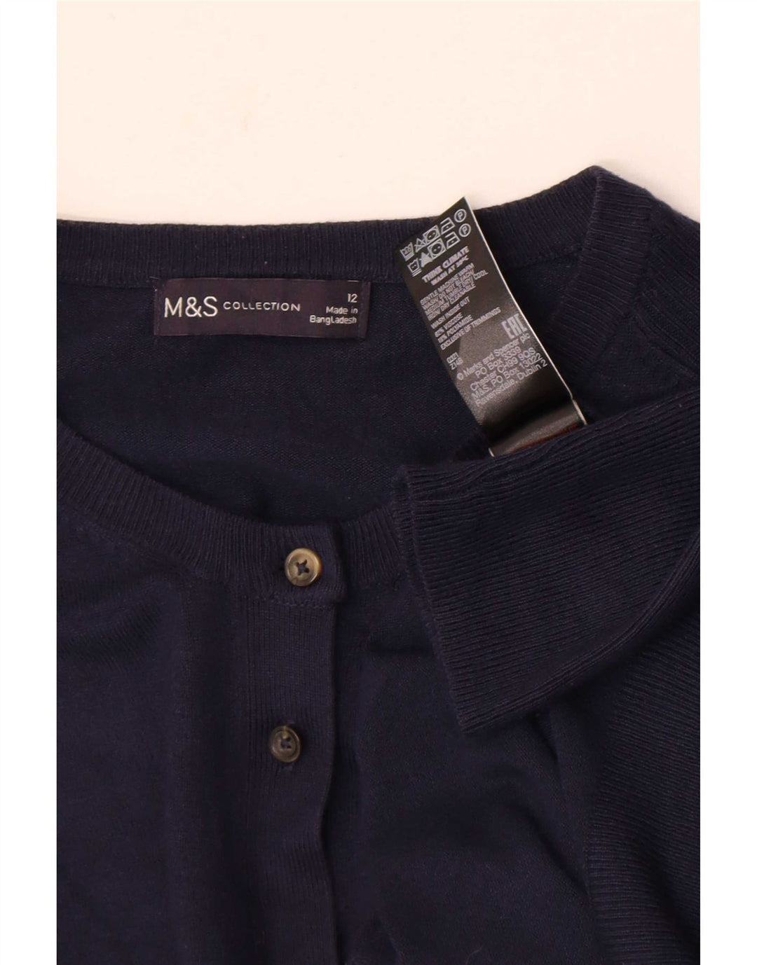 Marks & Spencer Γυναικεία ζακέτα πουλόβερ UK 12 Medium Navy Blue Viscose