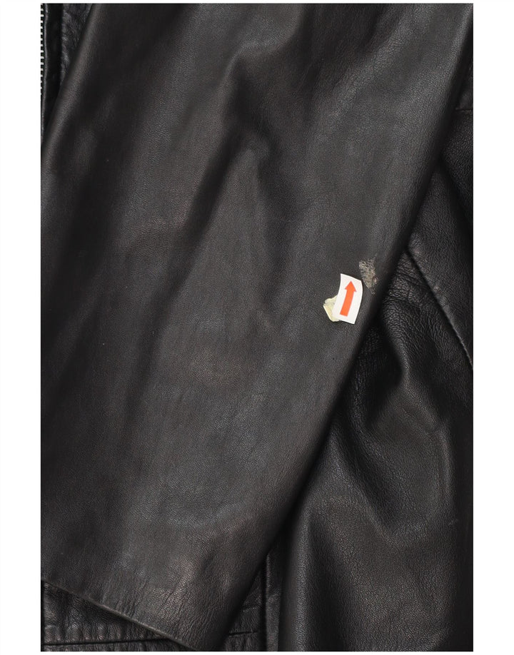 GERRY WEBER Γυναικείο Δερμάτινο Παλτό UK 16 Large Μαύρο Δερμάτινο