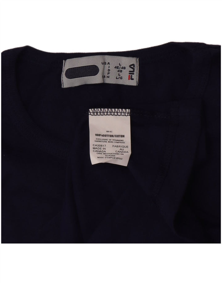 Fila Γυναικείο T-Shirt Top IT 46/48 Large Navy Blue από βαμβάκι