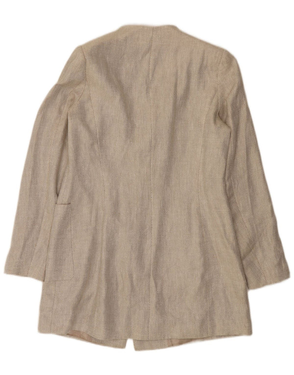 Γυναικείο ανοιχτό πανωφόρι Zara UK 12 Medium Beige Λινό