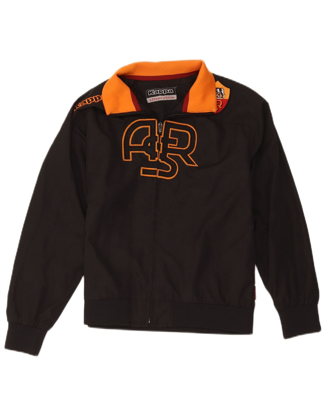Kappa Boys As Roma Graphic Bomber Jacket 11-12 Years Black Colourblock
