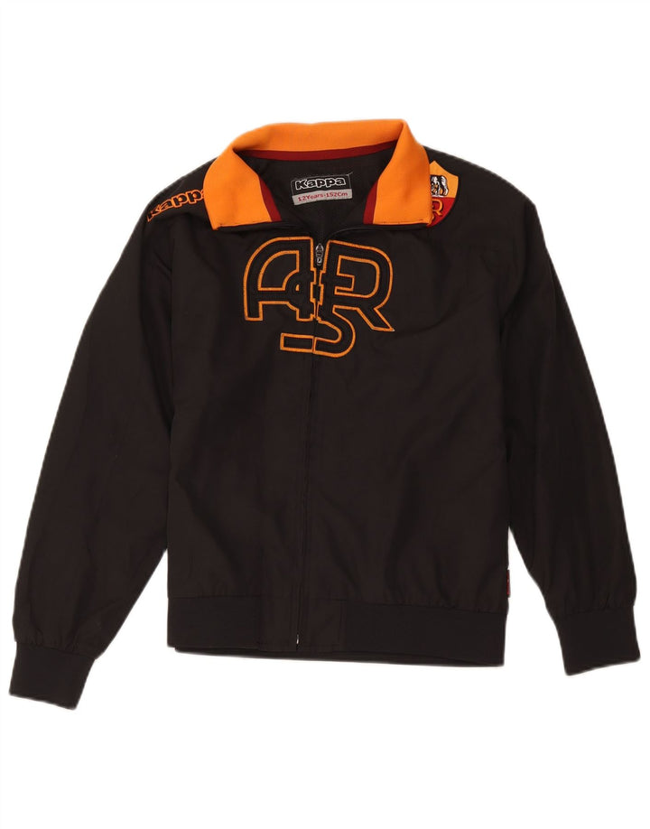 Kappa Boys As Roma Graphic Bomber Jacket 11-12 Years Black Colourblock