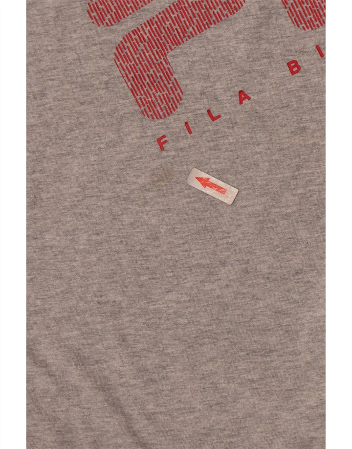 Ανδρικό γραφικό T-Shirt Fila Top Medium Grey