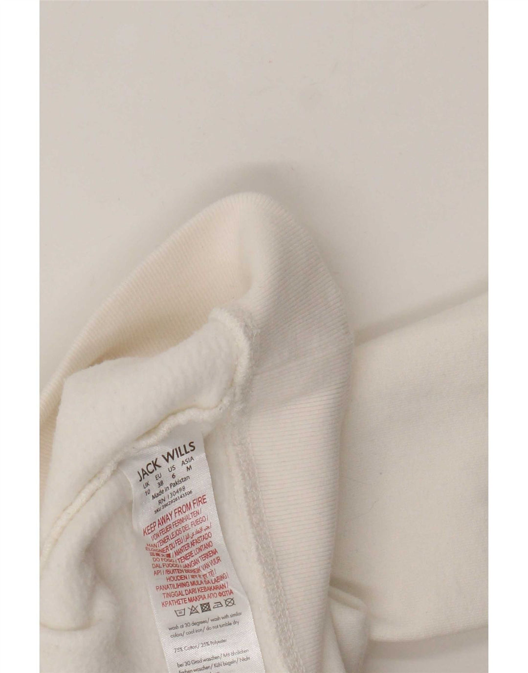 Jack Wills Γυναικεία Φούτερ Jumper UK 10 Small White Cotton