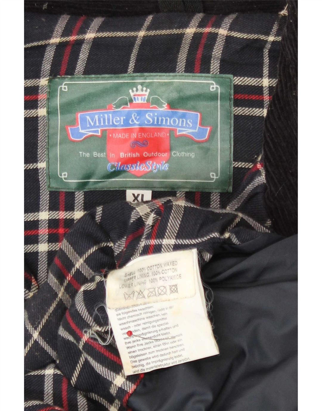 Miller & Simons Ανδρικό κερωμένο βαμβακερό μπουφάν UK 42 XL Μαύρο
