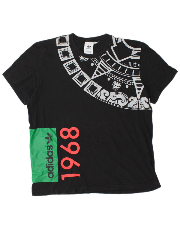 Ανδρικό γραφικό T-Shirt Adidas Top XL Black Colourblock
