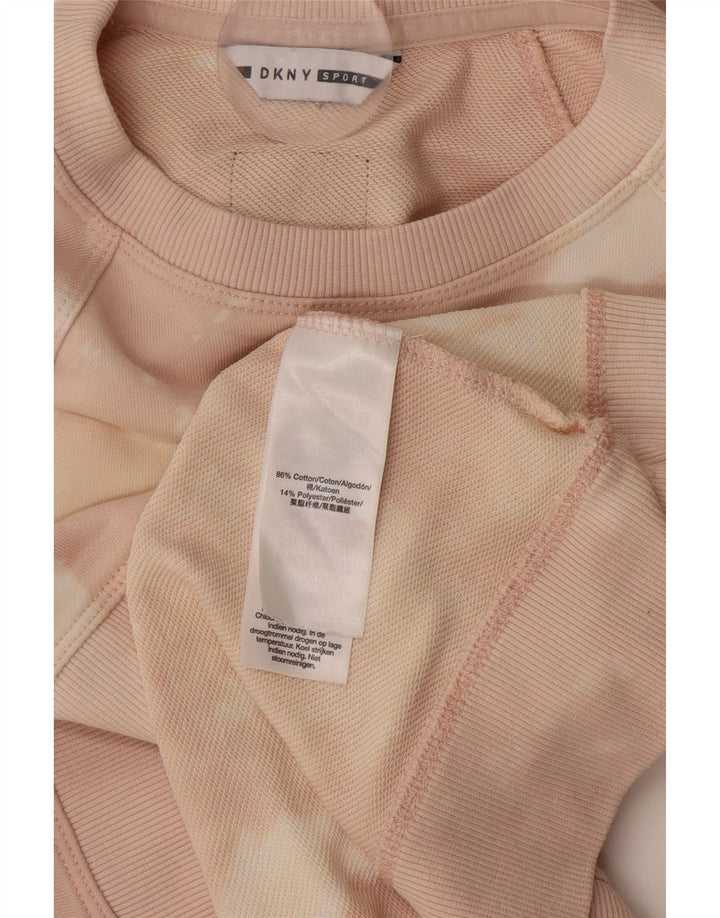 Γυναικείο γραφικό φούτερ Dkny Jumper UK 14 Medium Pink Tie Dye Cotton