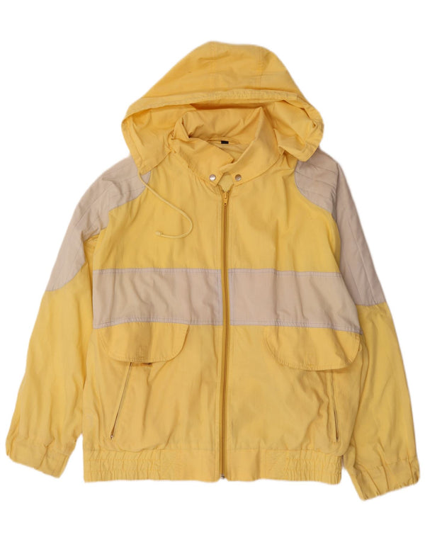 Vintage Ανδρικό μπουφάν με κουκούλα αντιανεμικό UK 38 Medium Yellow Colourblock