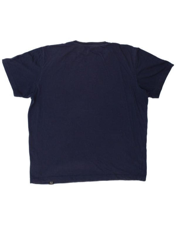 Ανδρικό γραφικό T-shirt Adidas Climalite Top Large Navy Blue από βαμβάκι