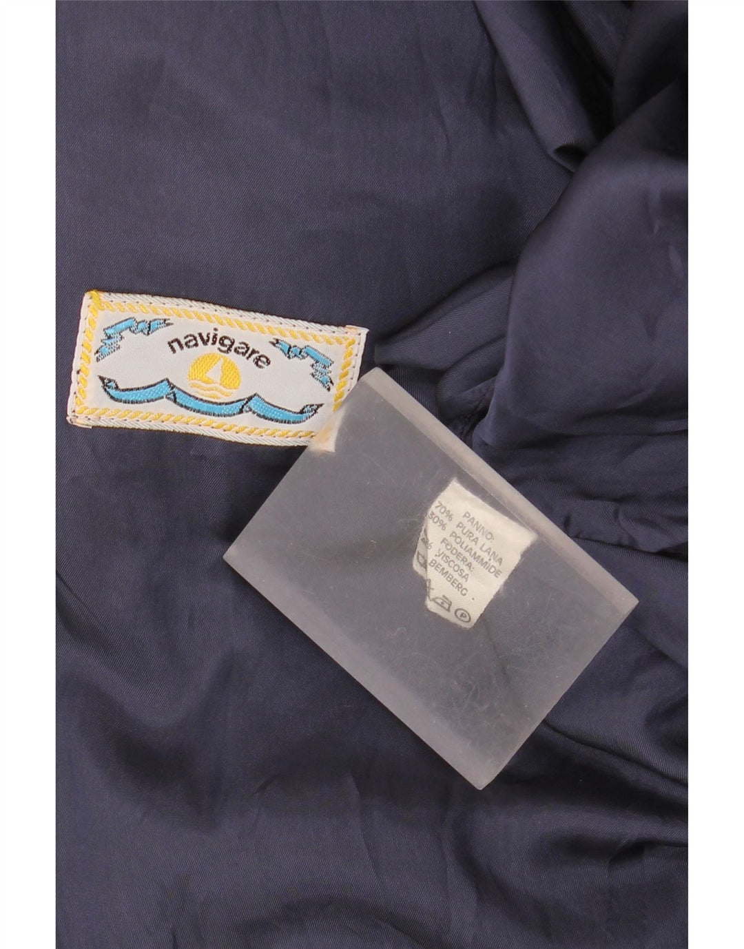 Navigare Mens Utility Jacket UK 42 XL Navy Blue Wool