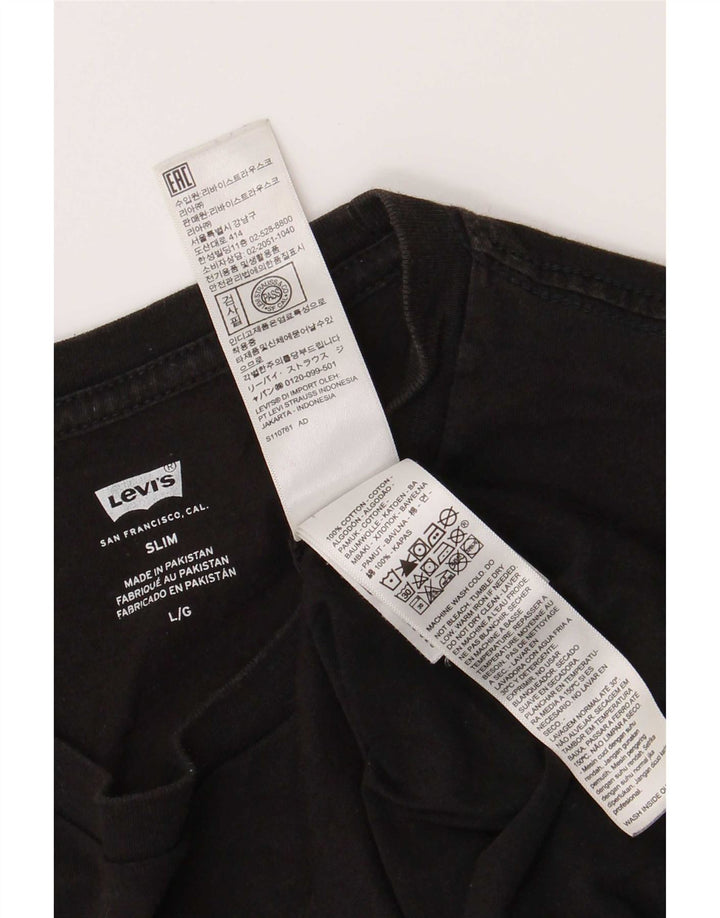 Ανδρικό T-Shirt Levi's Slim Fit Top μεγάλο μαύρο βαμβακερό
