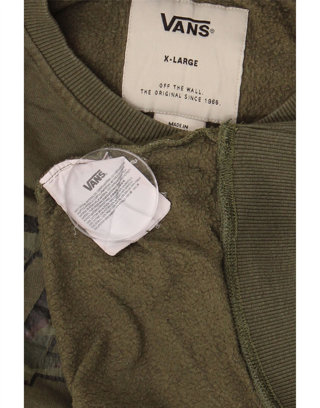 Ανδρικό γραφικό φούτερ VANS Jumper XL Χακί βαμβακερό