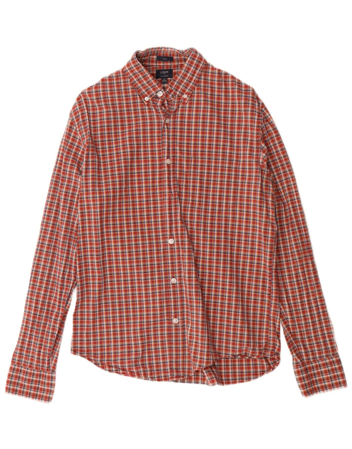 J. CREW Ανδρικό Πουκάμισο Slim Fit Μεσαίο Κόκκινο Καρό Βαμβακερό