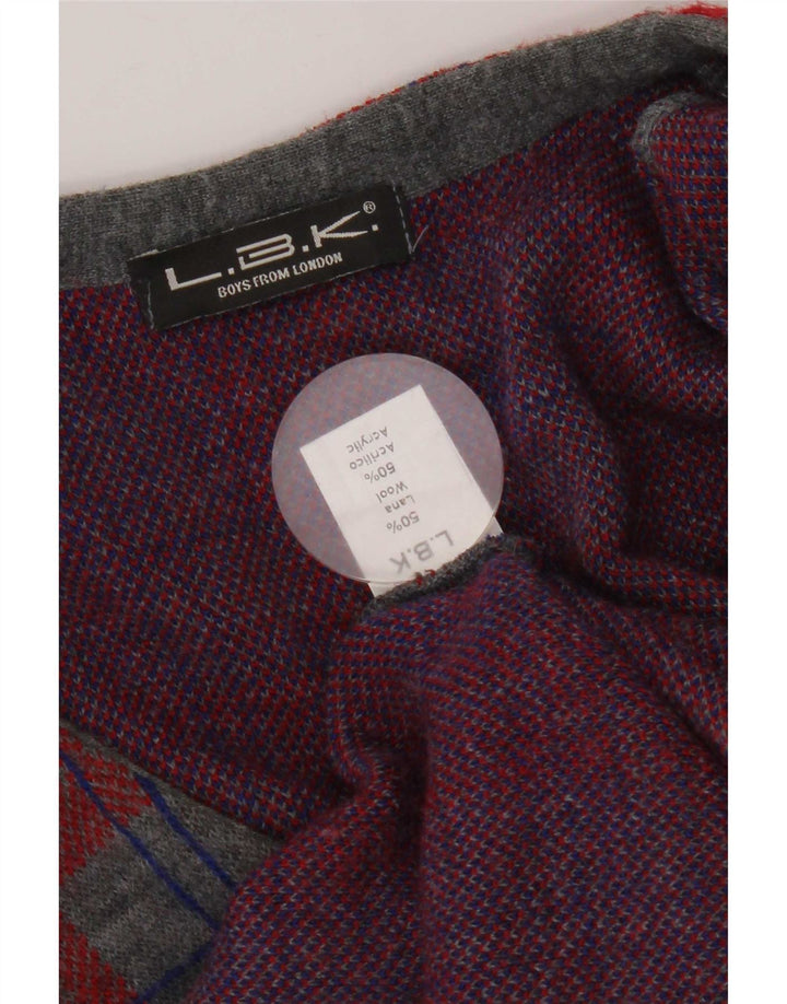 Vintage Ανδρικό Αμάνικο Ζακέτα πουλόβερ Small Grey Check Wool
