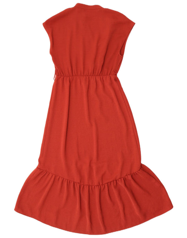 Zara Γυναικείο Αμάνικο Maxi Φόρεμα UK 6 XS Red