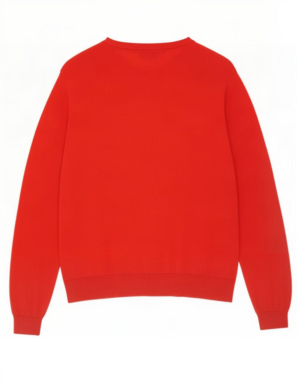 Zara Γυναικείο πουλόβερ με λαιμόκοψη UK 14 Large Red Lyocell