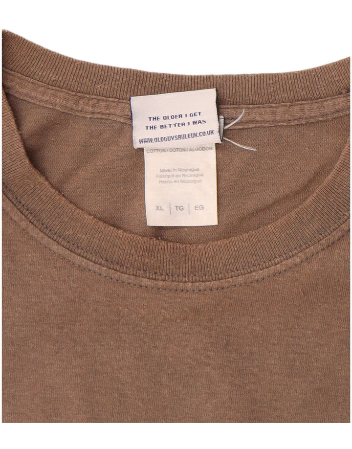 OLD GUYS RULE Ανδρικό γραφικό T-shirt Top XL Καφέ βαμβακερό