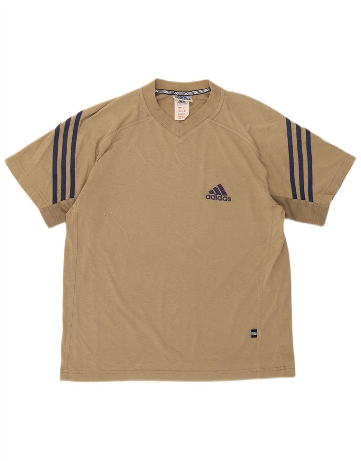Ανδρικό T-Shirt Adidas Top από μεσαίο χακί βαμβάκι