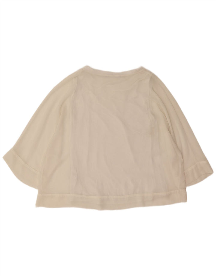 Zara Γυναικεία Μπλούζα Oversized Top UK 14 Medium White Polyester