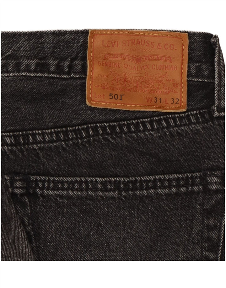Levi's Mens 501 Straight Jeans W31 L29 Μαύρο βαμβακερό