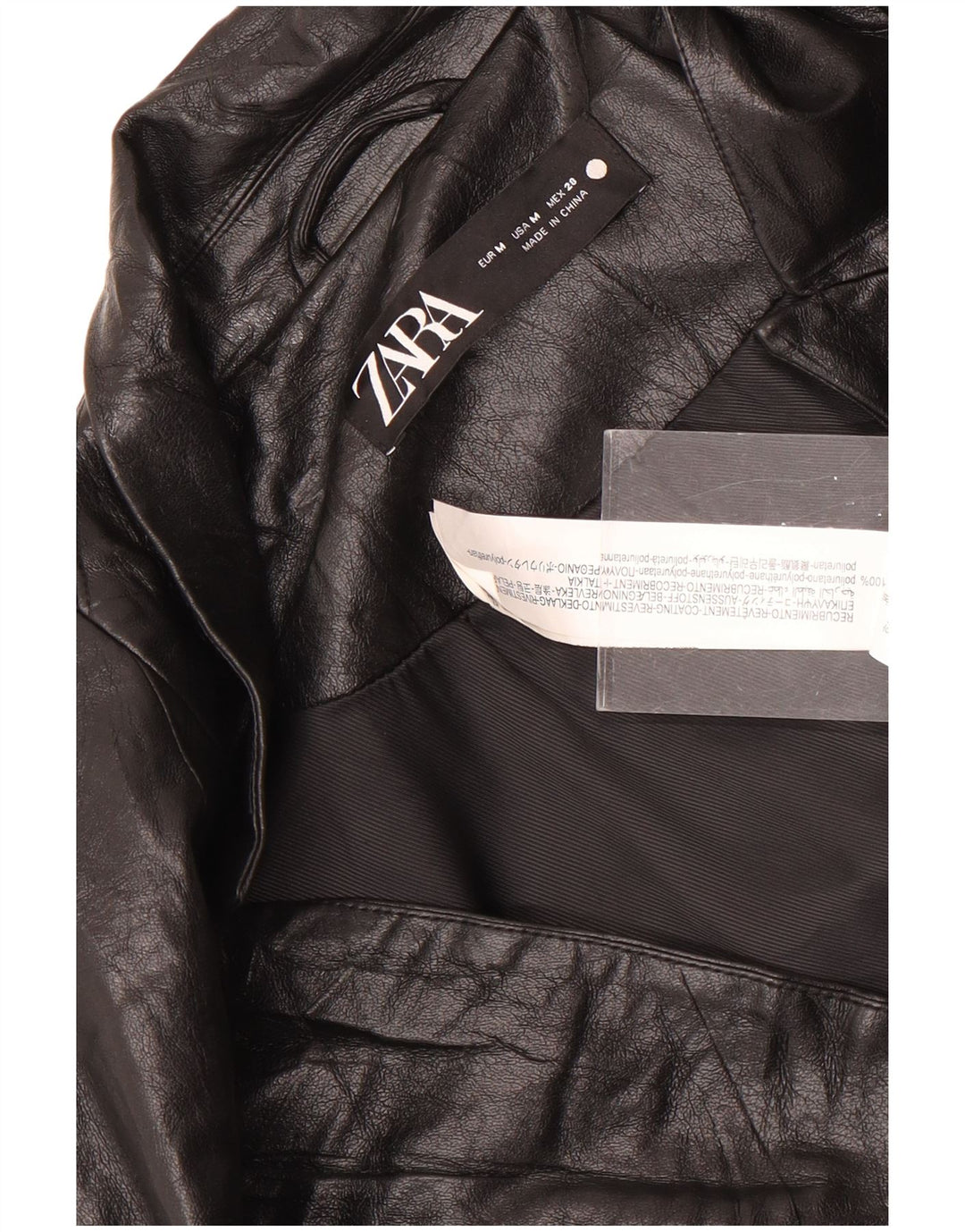 Zara Γυναικείο Μπουφάν 1 Κουμπί από συνθετικό δέρμα Blazer UK 14 Μεσαίο Μαύρο