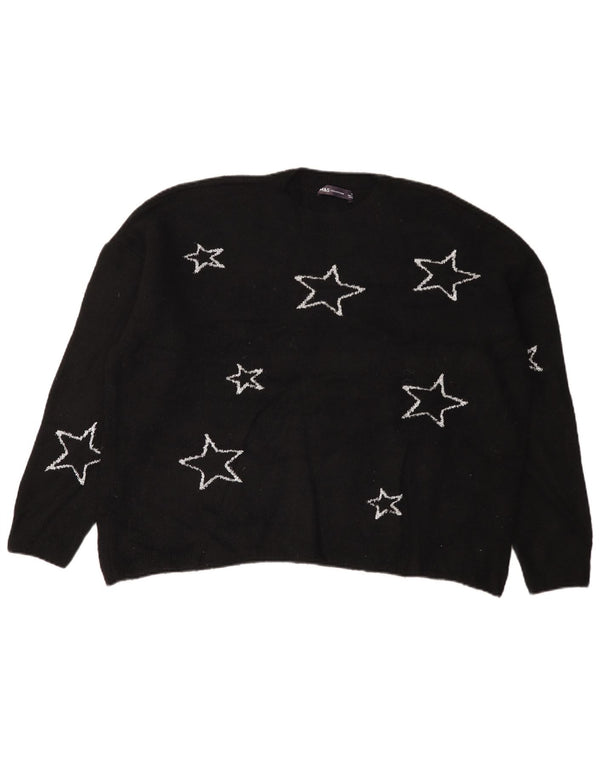 Γυναικείο πουλόβερ Marks & Spencer Graphic Crew Neck Jumper UK 18 XL Μαύρο
