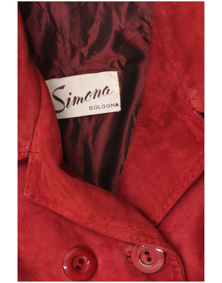 Simona γυναικείο σουέτ πανωφόρι UK 10 Small Red