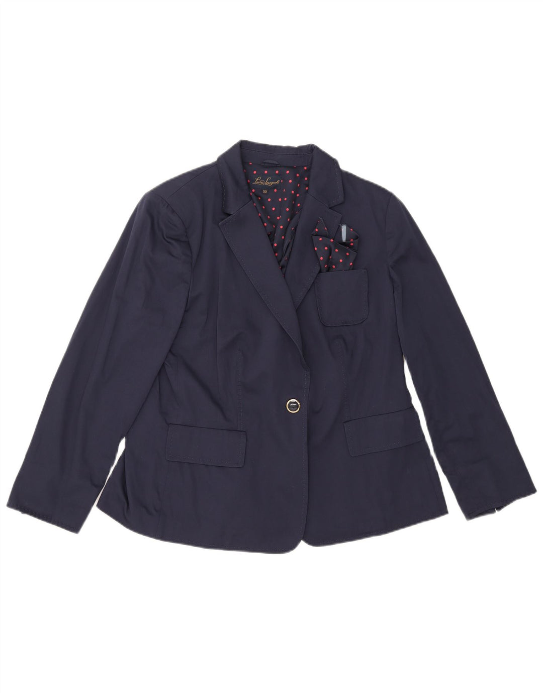 Luisa Spagnoli Γυναικείο σακάκι με 1 κουμπί IT 50 XL Navy Blue Cotton