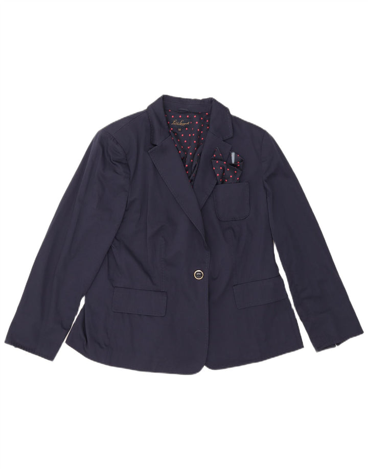 Luisa Spagnoli Γυναικείο σακάκι με 1 κουμπί IT 50 XL Navy Blue Cotton