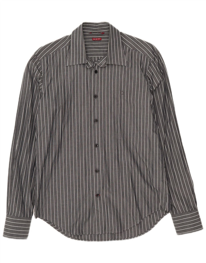 Ανδρικό πουκάμισο Carrera Slim Fit Μεσαίο γκρι βαμβακερό ριγέ