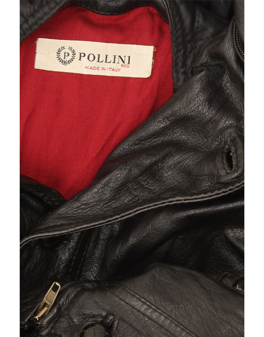 Pollini Ανδρικό Δερμάτινο Μπουφάν UK 40 Large Μαύρο